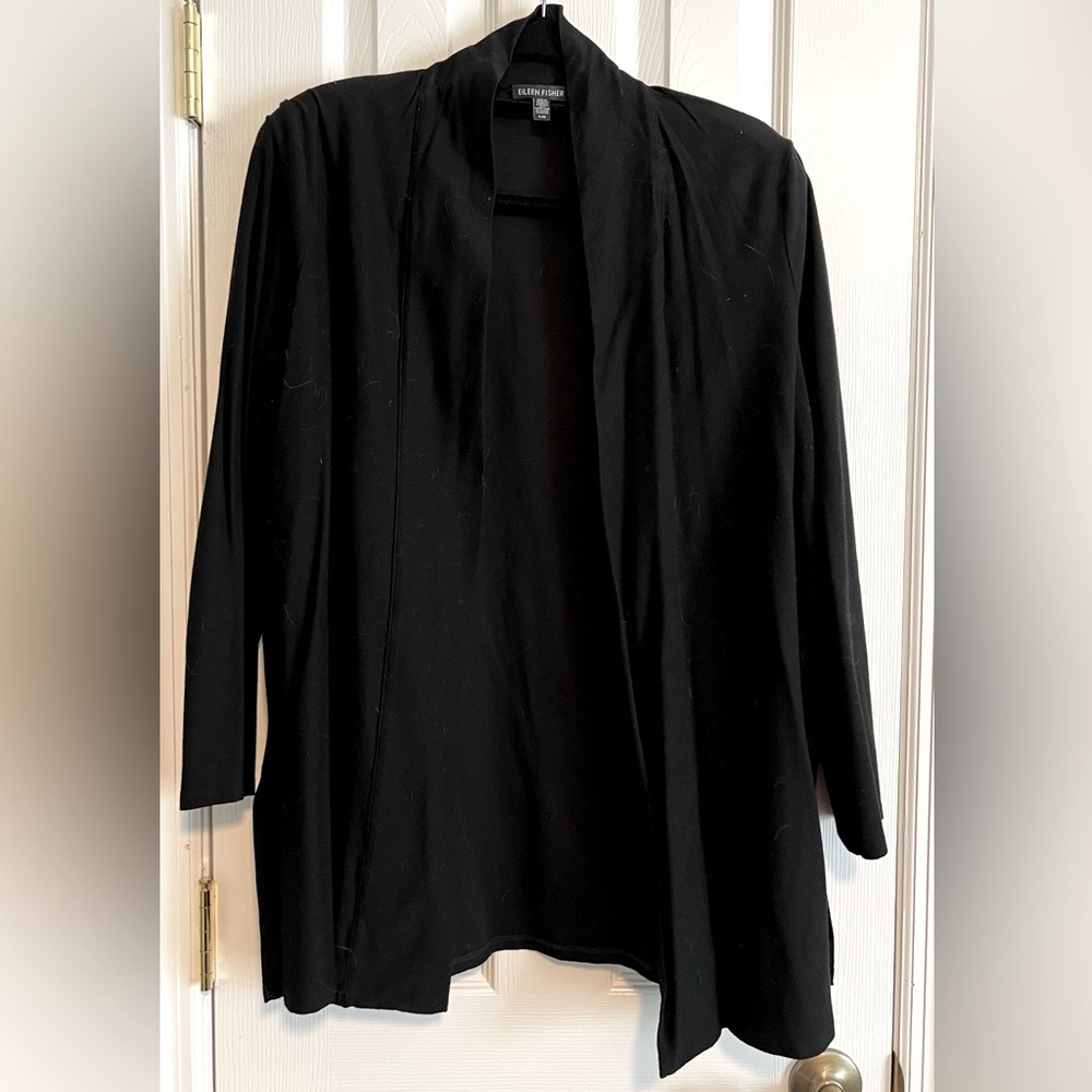 Eileen Fisher Open Swing Black Sweater L/G